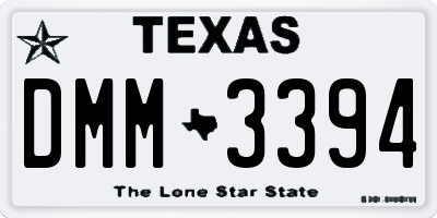 TX license plate DMM3394