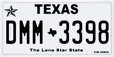 TX license plate DMM3398