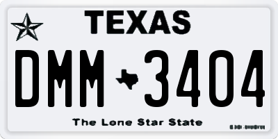 TX license plate DMM3404