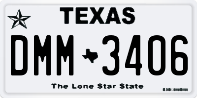 TX license plate DMM3406
