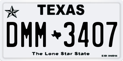 TX license plate DMM3407