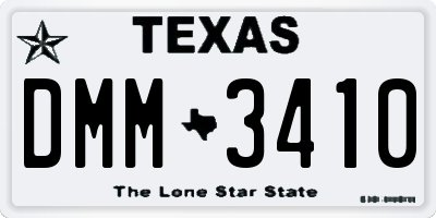 TX license plate DMM3410
