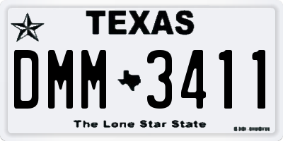 TX license plate DMM3411