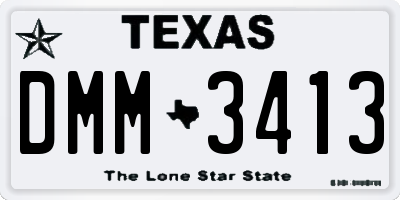 TX license plate DMM3413