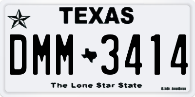 TX license plate DMM3414