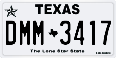 TX license plate DMM3417