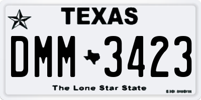 TX license plate DMM3423