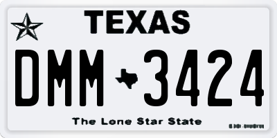 TX license plate DMM3424