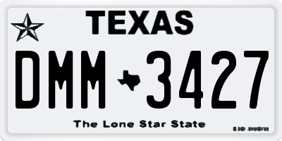 TX license plate DMM3427