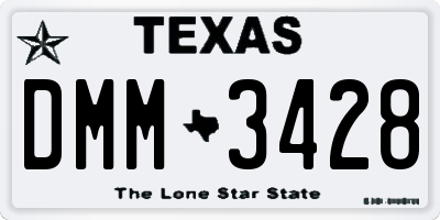 TX license plate DMM3428