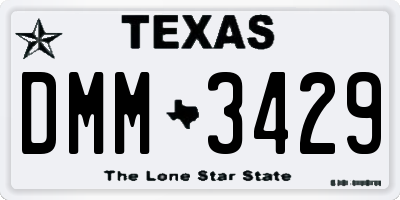 TX license plate DMM3429