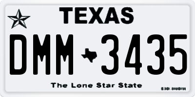 TX license plate DMM3435