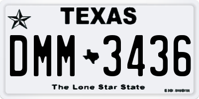 TX license plate DMM3436