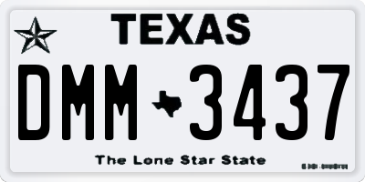 TX license plate DMM3437