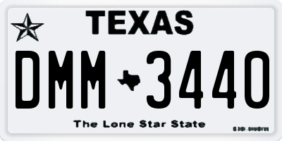 TX license plate DMM3440
