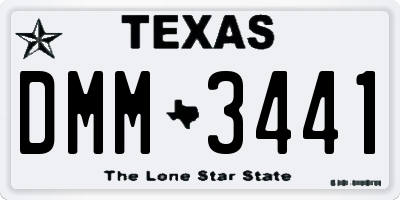 TX license plate DMM3441