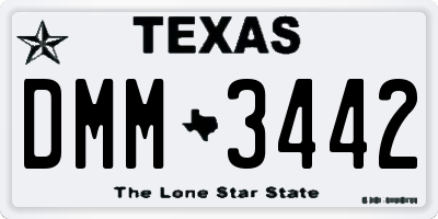 TX license plate DMM3442