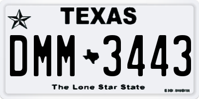 TX license plate DMM3443
