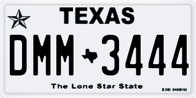 TX license plate DMM3444