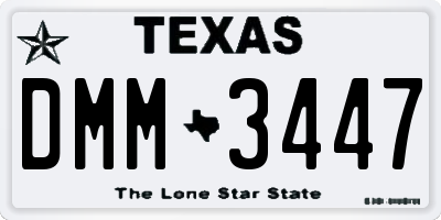 TX license plate DMM3447