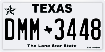 TX license plate DMM3448