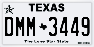 TX license plate DMM3449