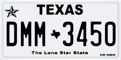 TX license plate DMM3450