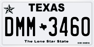 TX license plate DMM3460