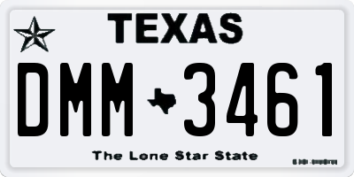 TX license plate DMM3461