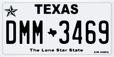 TX license plate DMM3469