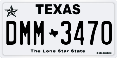 TX license plate DMM3470