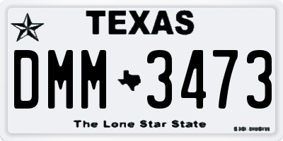 TX license plate DMM3473