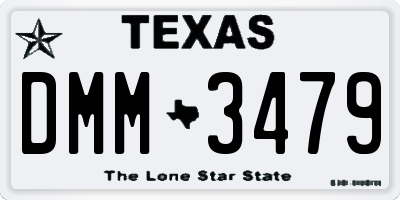 TX license plate DMM3479