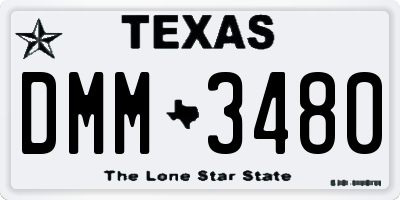 TX license plate DMM3480