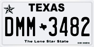 TX license plate DMM3482