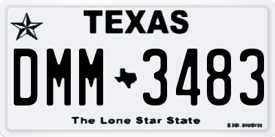 TX license plate DMM3483