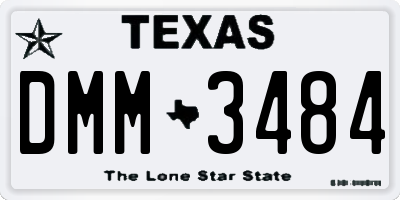 TX license plate DMM3484