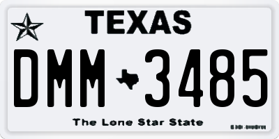 TX license plate DMM3485