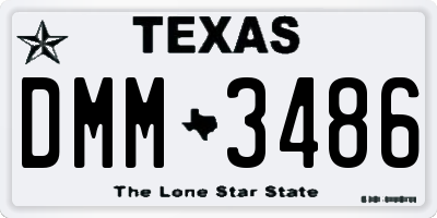 TX license plate DMM3486