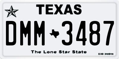 TX license plate DMM3487