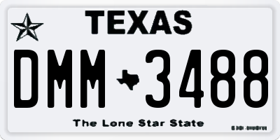TX license plate DMM3488