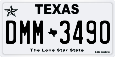 TX license plate DMM3490