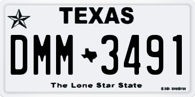 TX license plate DMM3491