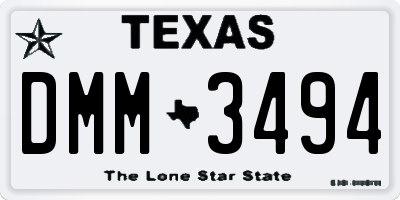 TX license plate DMM3494