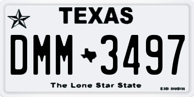 TX license plate DMM3497