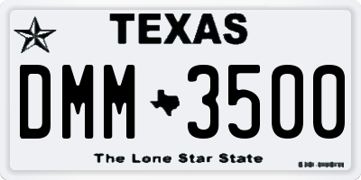 TX license plate DMM3500
