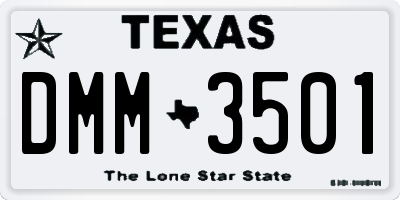 TX license plate DMM3501