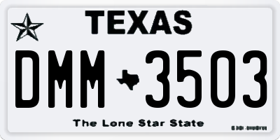 TX license plate DMM3503