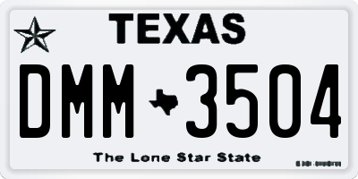 TX license plate DMM3504