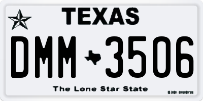 TX license plate DMM3506